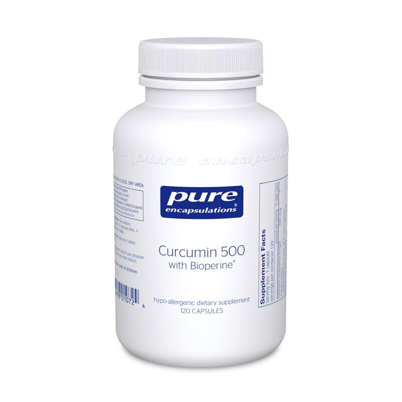 Curcumin 500 with Bioperine - 60 Veg Capsules | Dietary Supplement | Pure Encapsulations