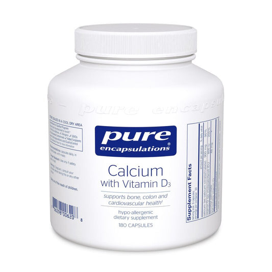 Calcium with Vitamin D3 - 180 Veg Capsules | Dietary Supplement | Pure Encapsulations